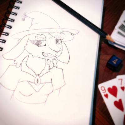 A sketched portrait of Foxglove.